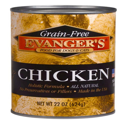 Evanger's Grain-Free Wet Dog & Cat Wet Dog Food Chicken, 20.2 oz 12 ct
