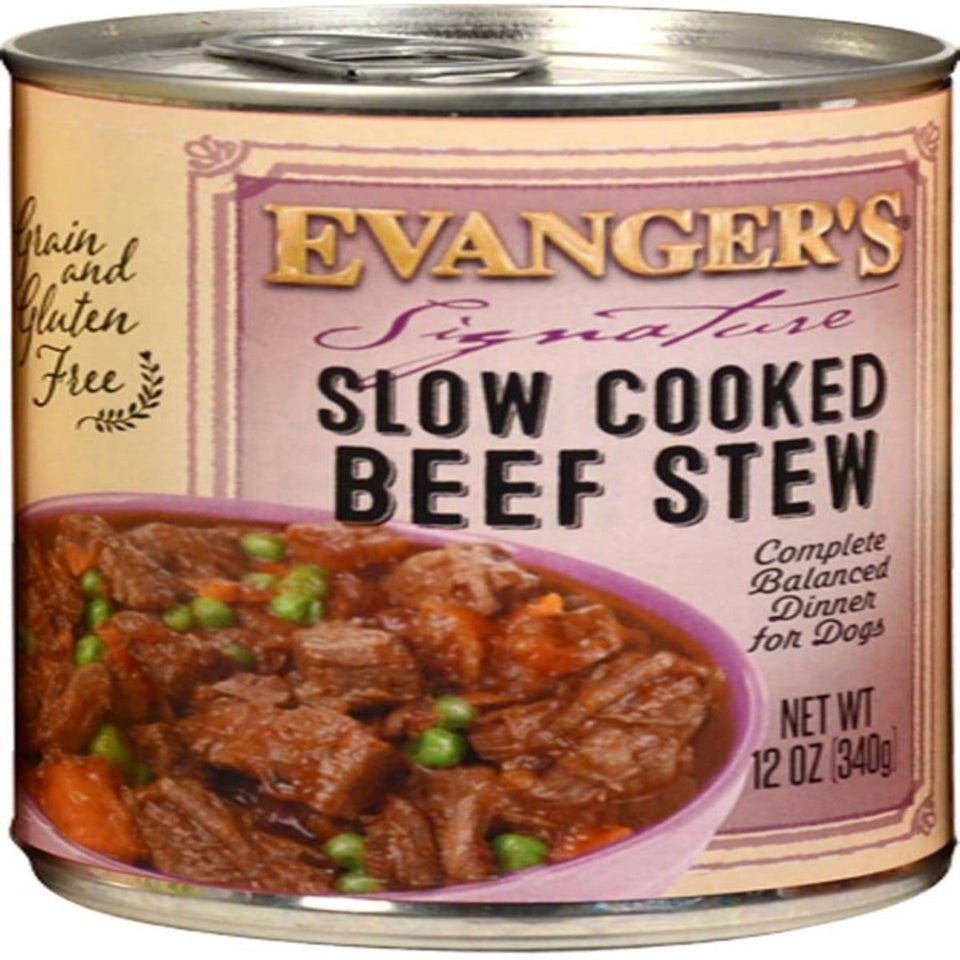 Evanger's Signature Series Wet Dog Food Slow Cooked Beef Stew 12 oz 12