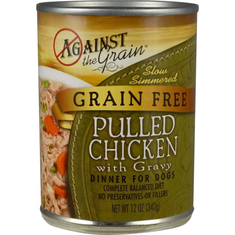 Against the Grain Hand Pulled Adult Wet Dog Food Chicken, 12 oz