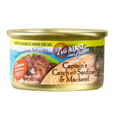 Against the Grain Captain's Catch Sardine & Mackerel Dinner Wet Cat Food 2.8 oz. 24 ct - Pets Perfect