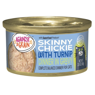 Against the Grain Skinny Chickie With Turnip Dinner in Gravy Wet Cat Food 2.8 oz. 24 ct - Pets Perfect