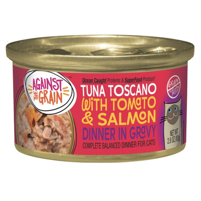 Against the Grain Tuna Toscano With Salmon & Tomato Dinner Wet Cat Food 2.8 oz. 24 ct - Pets Perfect