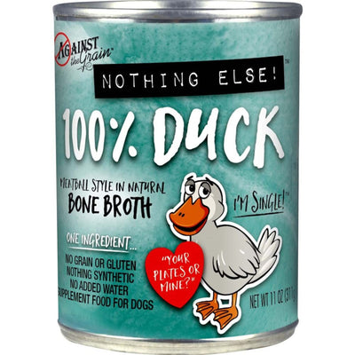 Against the Grain duck can with a cartoon duck character holding a heart