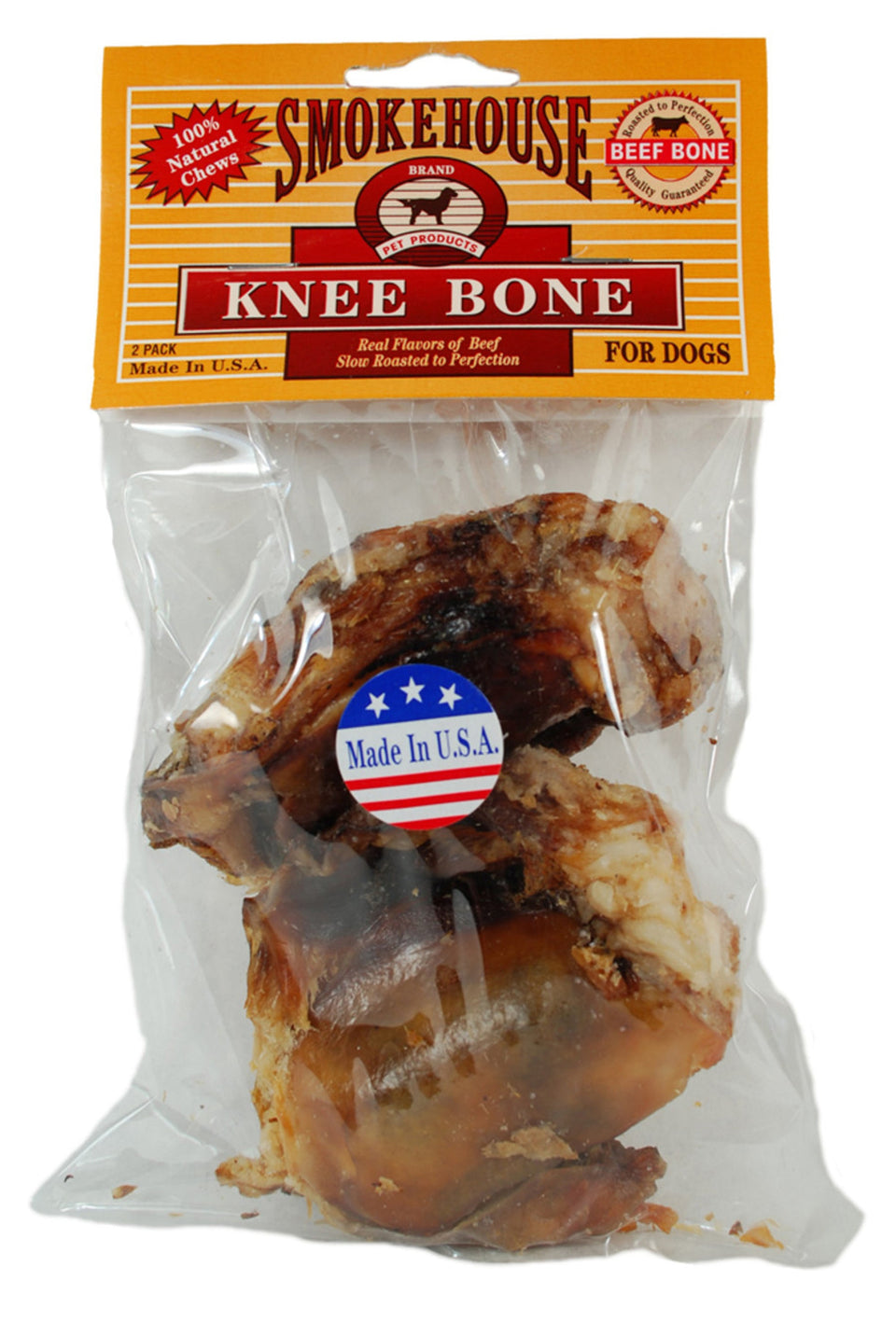 Smokehouse USA Made Knee Bones 2 ct - Dog Treats Bones Bully Sticks and Natural Chews