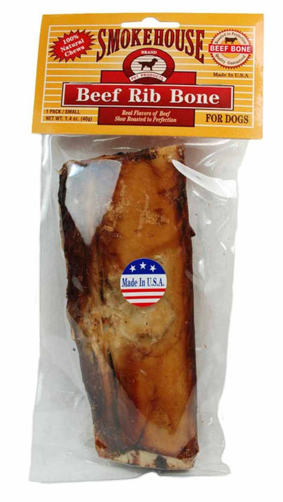 Smokehouse USA Made Beef Rib Bones, 6 in, 1.4 oz - Pets Perfect
