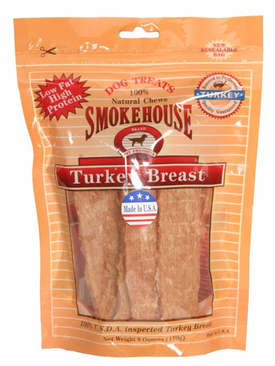 Smokehouse USA Made Turkey Breast Dog Treat, 6 oz - Pets Perfect