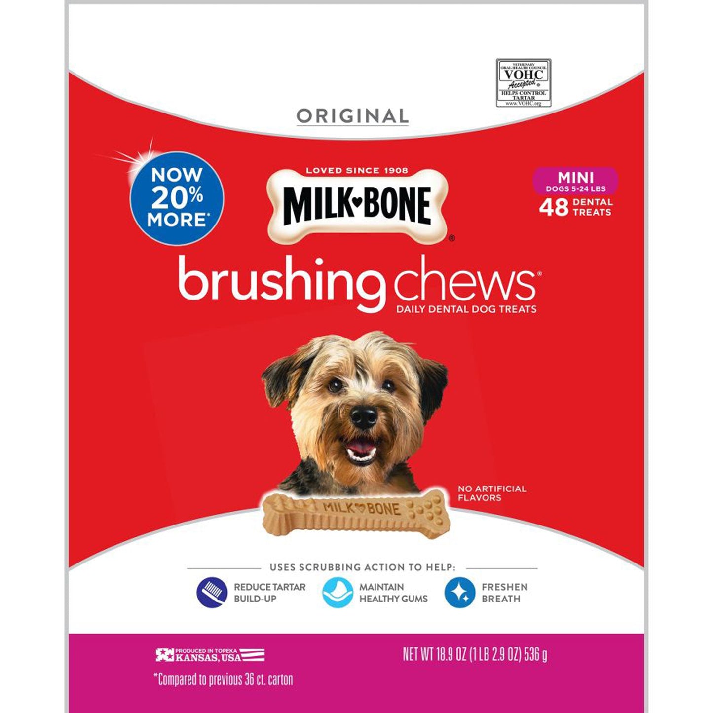 Milk-Bone Brushing Chews Dog Treat Original X-Small, 5-24 lb, 48 ct