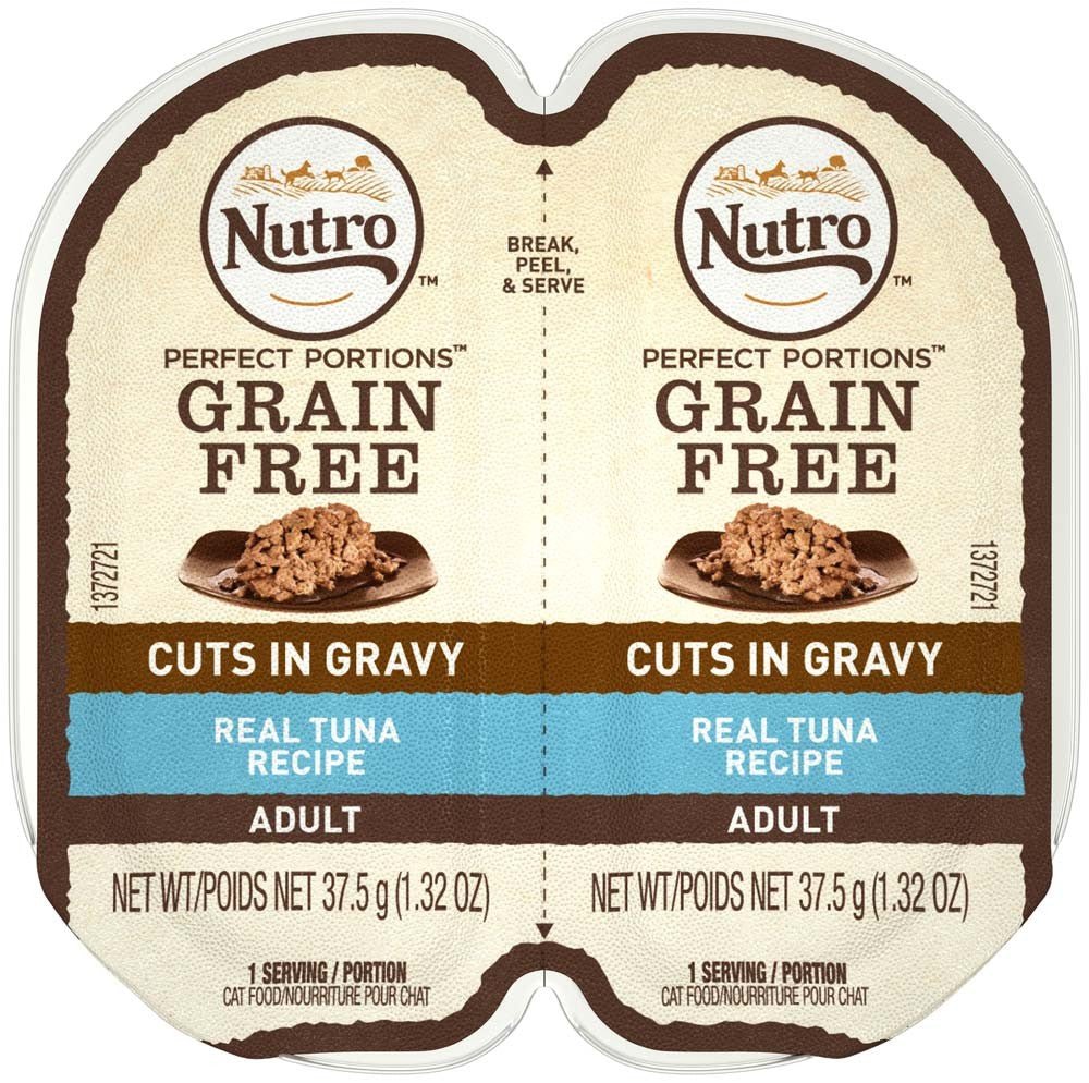Nutro Products Perfect Portions Grain Free Cuts in Gravy Adult Wet Cat Food Tuna 2.6oz 24pk - Pets Perfect