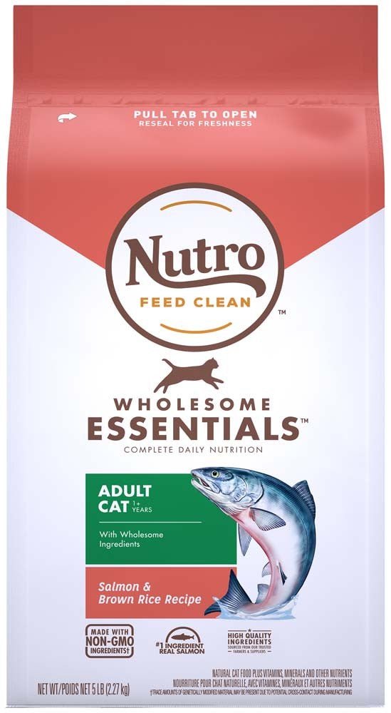 Nutro Products Wholesome Essentials Adult Dry Cat Food Salmon & Brown Rice 5lb - Pets Perfect
