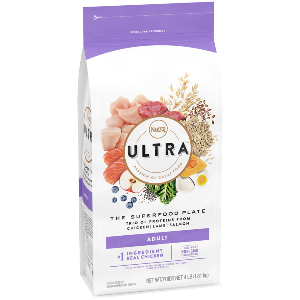 Nutro Products Ultra High Protein Adult Dry Dog Food Chicken, Lamb & Salmon 4 lb