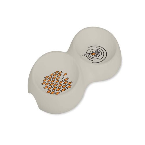 Van Ness Plastics EcoWare Bamboo Double Dish for Cats Assorted 1ea/16 oz, SM - Pets Perfect