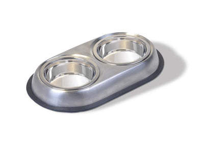 Van Ness Plastics Heavyweight Stainless Steel Double Dish, Silver Small, 16 oz