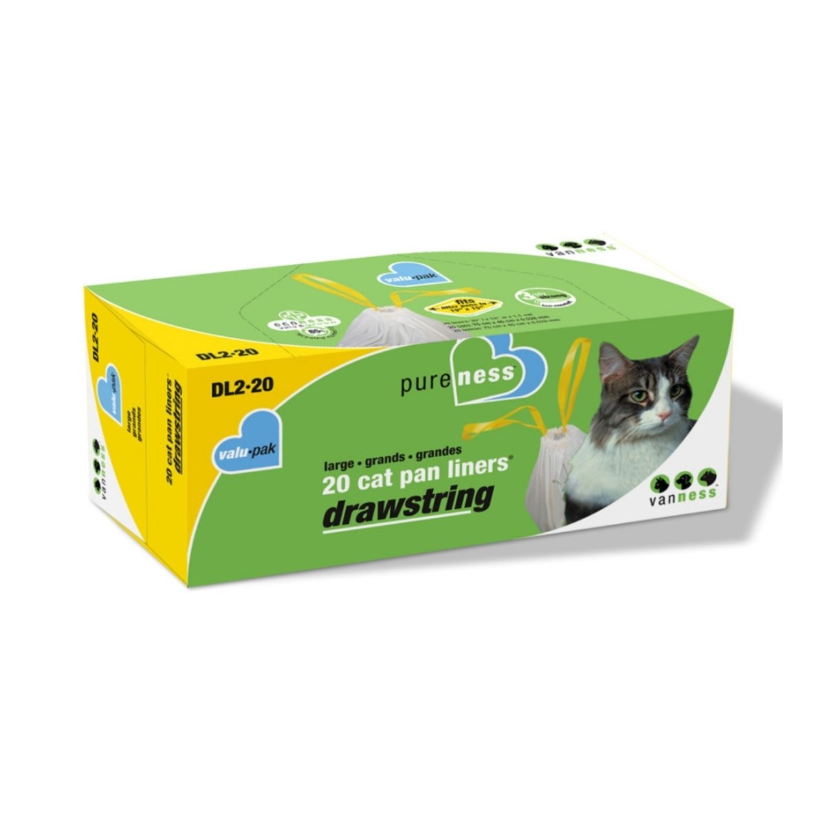 Van Ness Plastics Drawstring Cat Pan Liner White 1ea/LG, 20 ct - Pets Perfect
