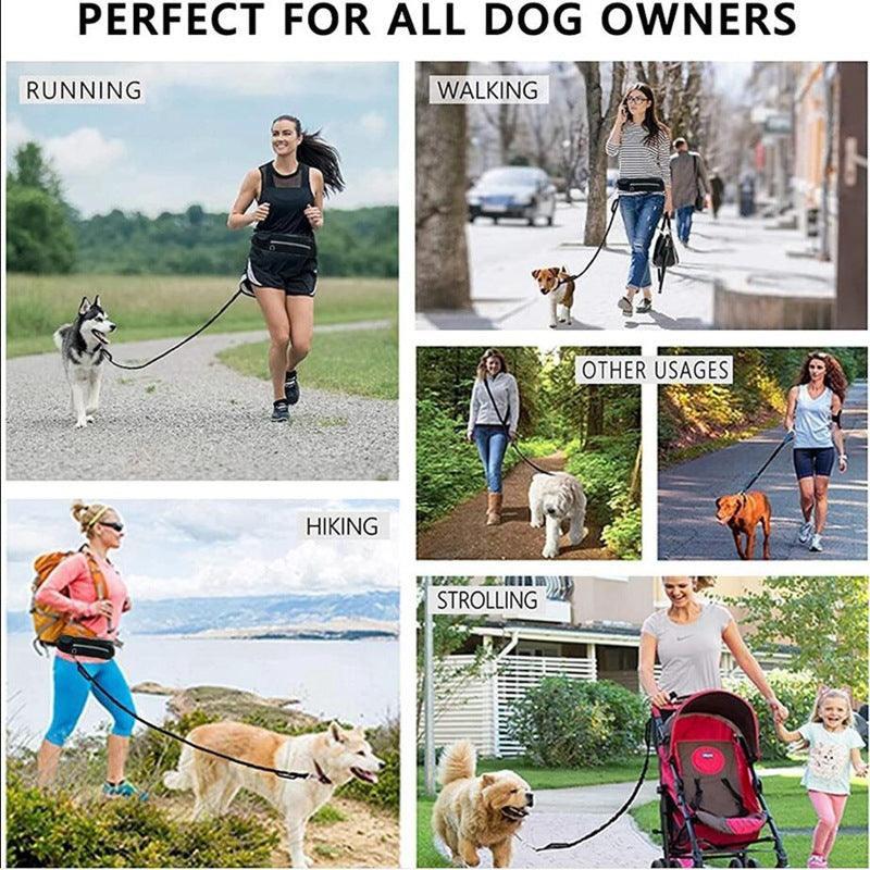 Ultimate Hands - Free Dog Leash Belt With Bungee Leash, Phone Pocket, And Water Bottle Holder - Pets Perfect
