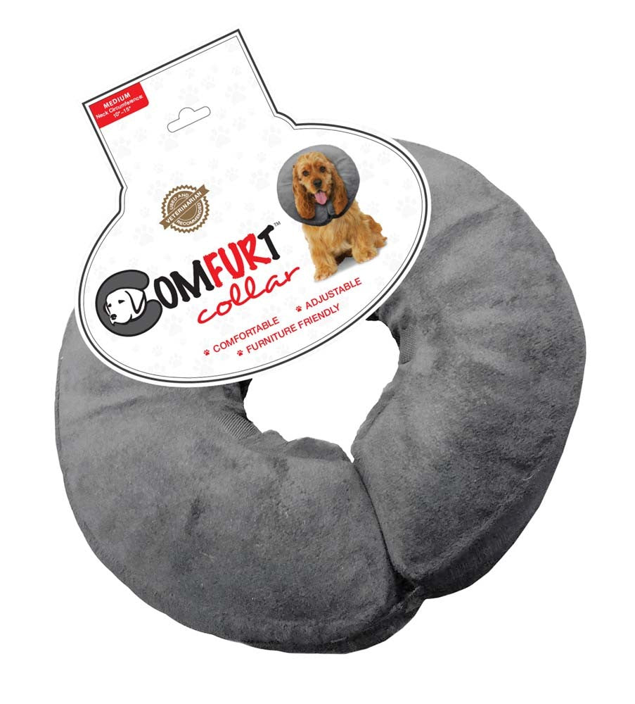 Arlee Pet Products Poly Filled Adjustable E-Dog Collar Charcoal Medium