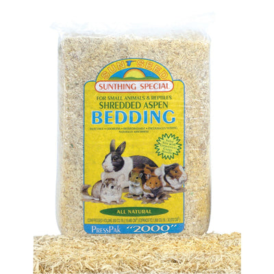 Sun Seed Shredded Aspen Bedding for Small Animals Brown, 1ea/1200 cu in.