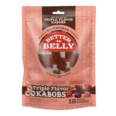 Better Belly - Triple Flavor Rawhide Kabobs Salmon Venison Lamb Dog
