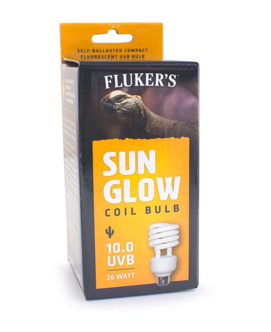 Flukers Sun Glow 10.0 UVB Desert Coil Bulb White 26 Watt