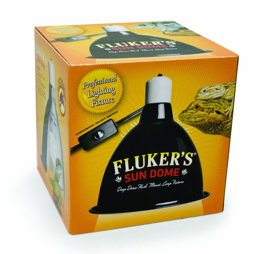 Fluker's Sun Dome Deep Dome Clamp Lamp Black - 8.5 in
