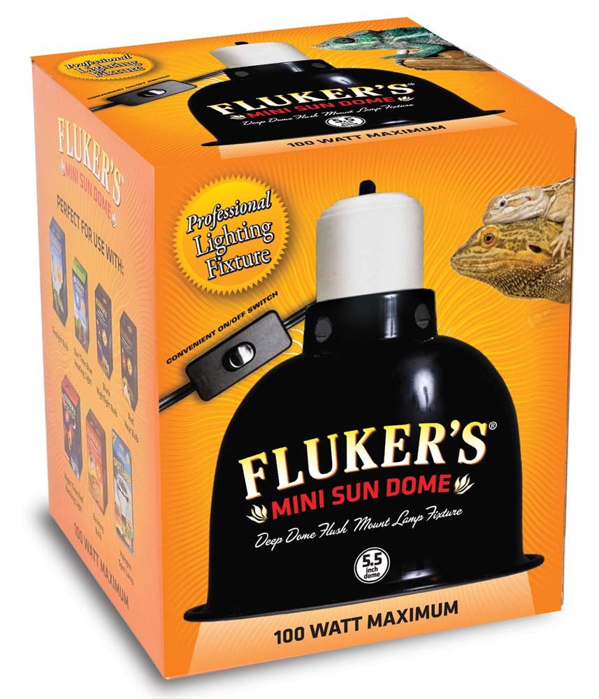 Fluker's Mini Sun Dome Reptile Lighting Fixture - Black, 5.5 in