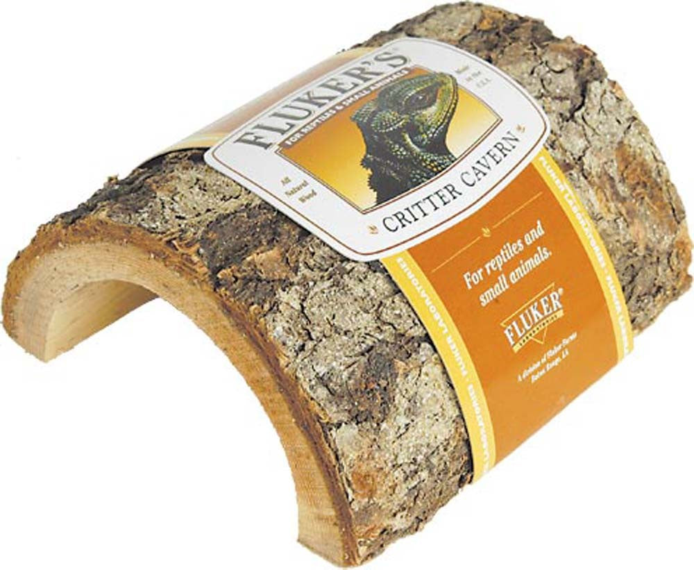 Fluker's Critter Cavern Half Log Hideaway - Brown, Small