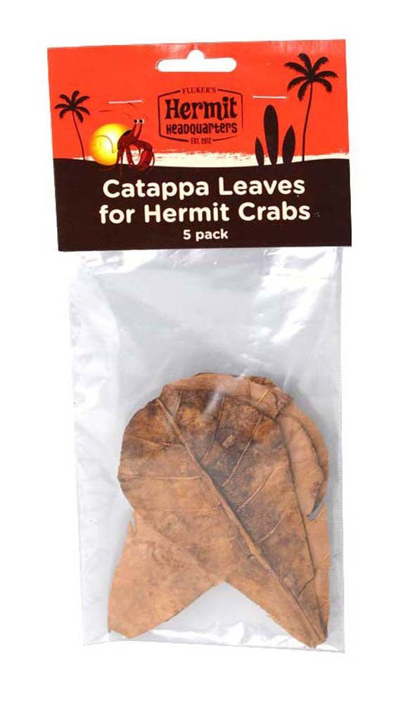 Fluker's Hermit Crab Catappa Leaves, Brown, 5-Pack