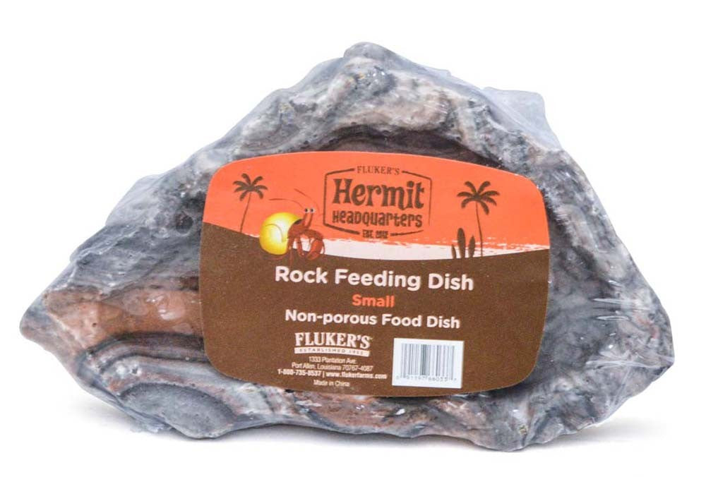 Fluker's Hermit Crab Rock Feeding Dish Black, Small