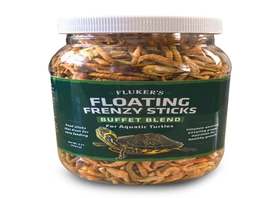 Flukers Buffet Blend Aquatic Turtles Floating Frenzy Sticks Freeze Dried Food 6 oz