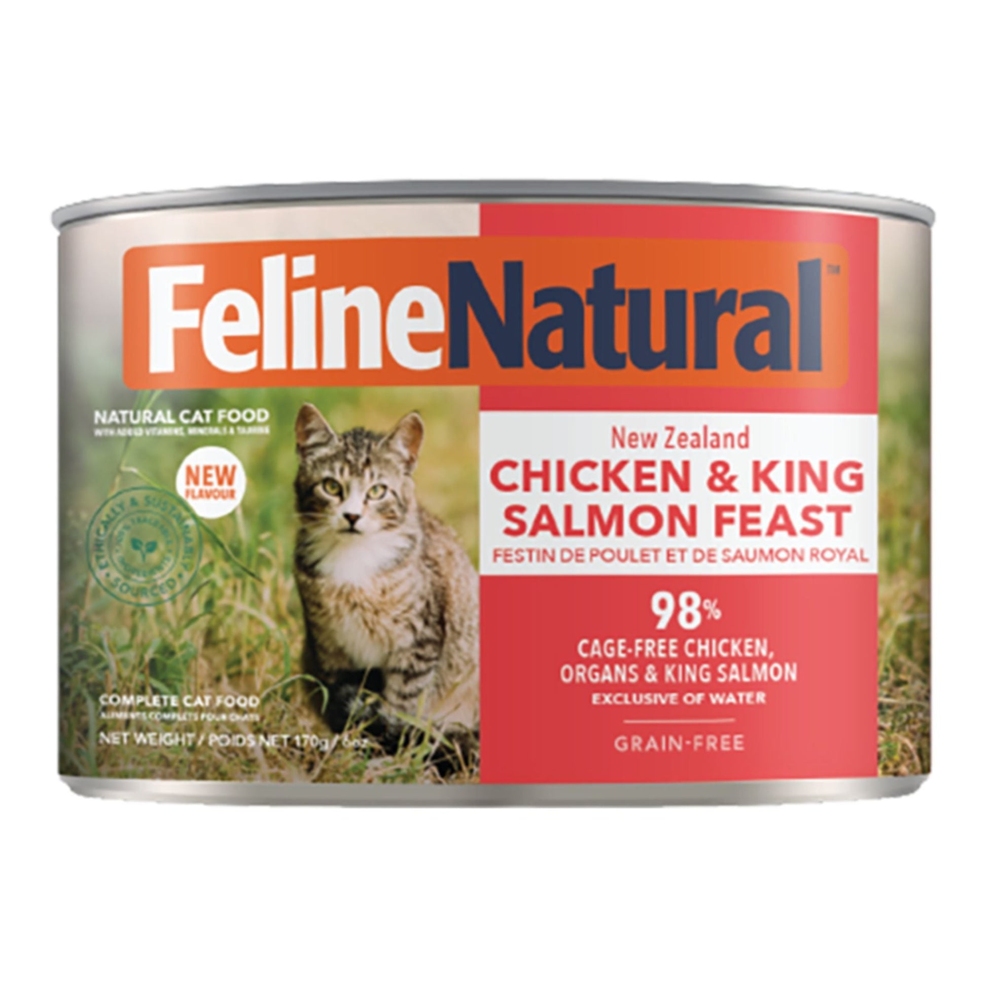 Feline Natural Cat GF Canned New Zealand Chicken & King Salmon Feast