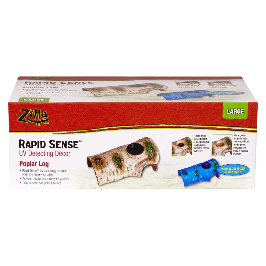 Zilla Rapid Sense UV-Detecting Decor - Large Poplar Log, view 2