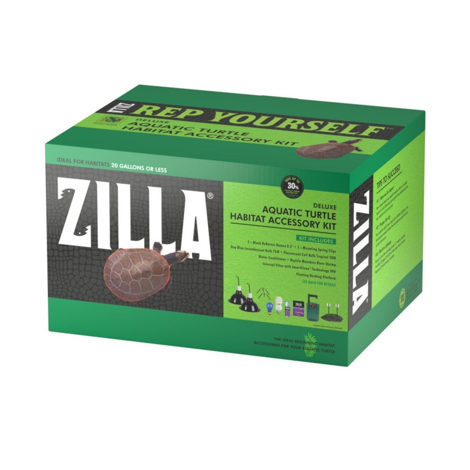 Zilla Aquatic Turtle Habitat Accessory Starter Kit for Reptiles