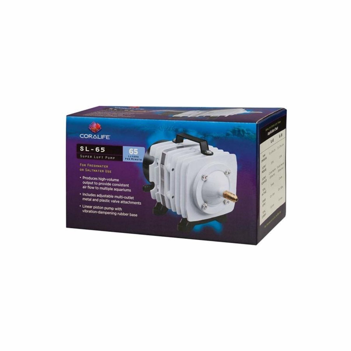 Coralife SL - 65 Super Luft Air Pump White, 1ea - Pets Perfect