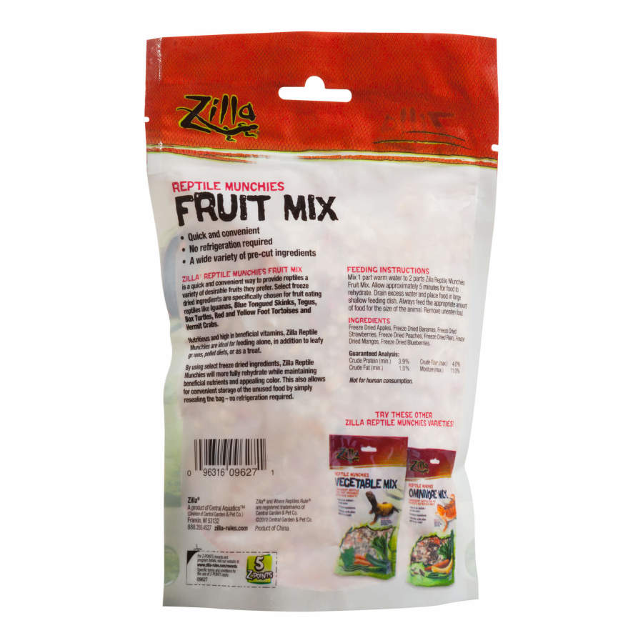 Zilla Reptile Munchies Fruit Mix Black, 2.5 oz