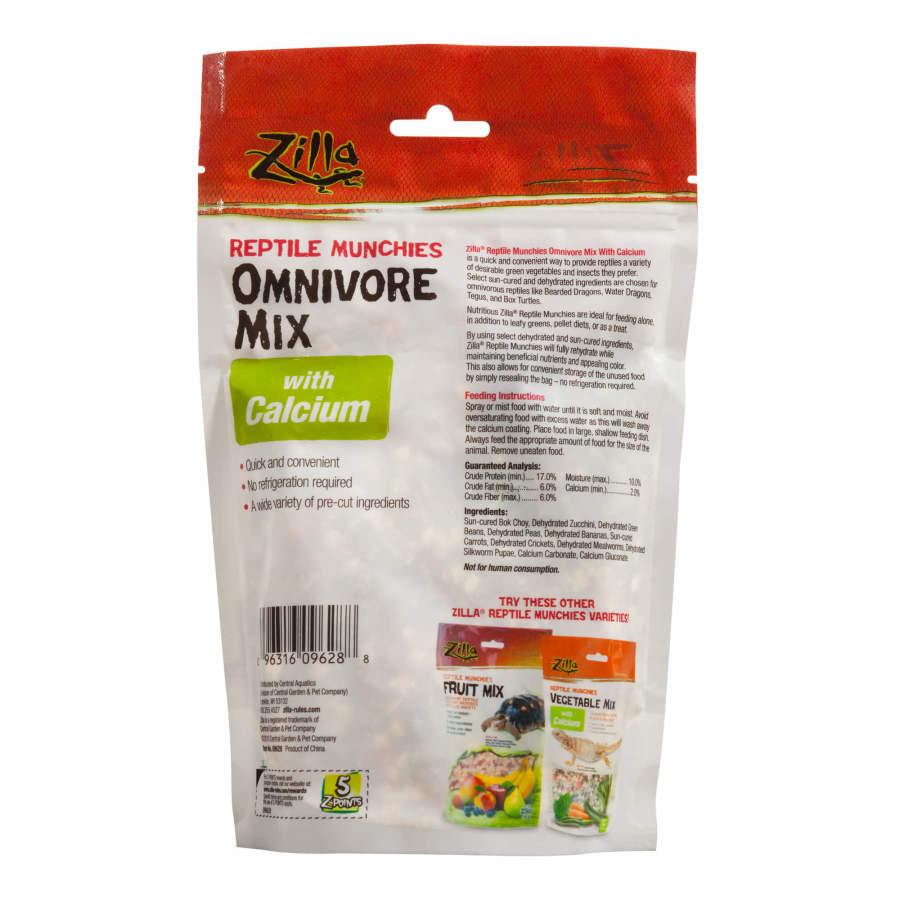 Zilla Reptile Munchies, Omnivore Mix with Calcium 4 oz, view 2
