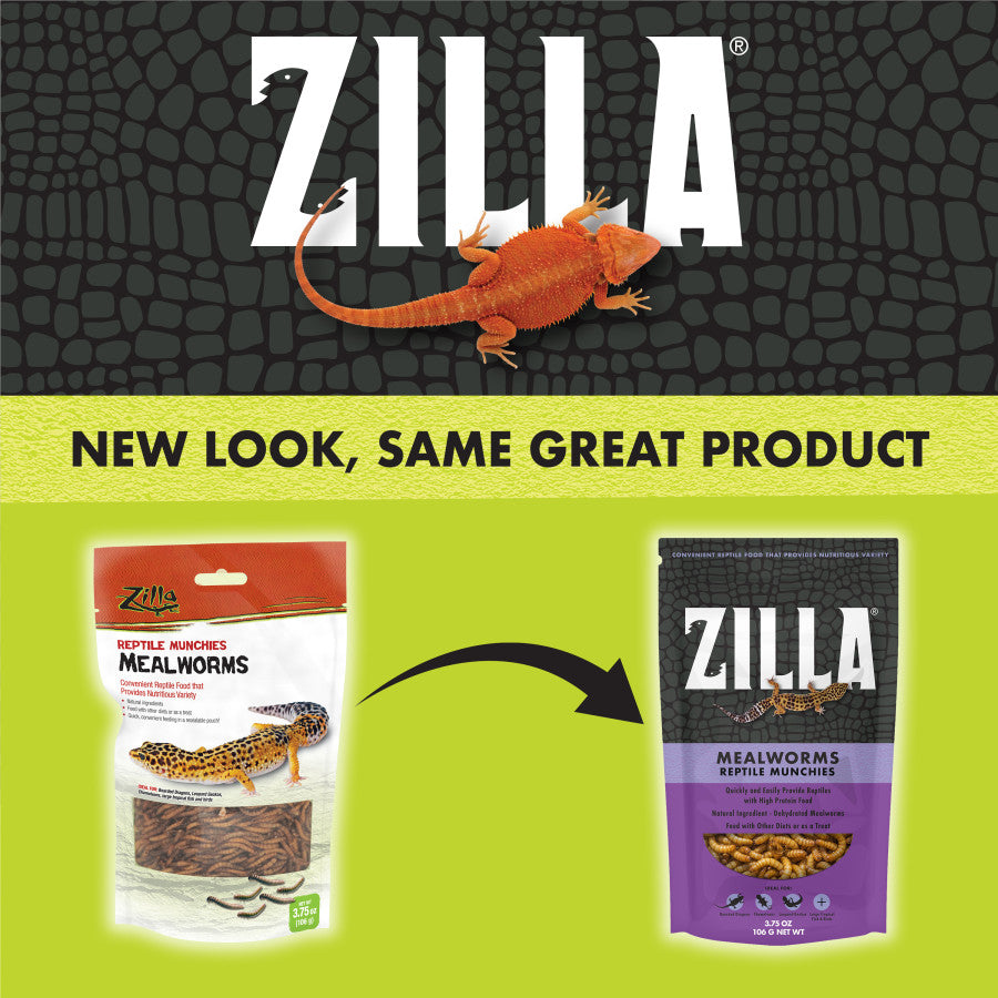 Zilla Reptile Munchies Mealworm Resealable Bag, 3.75 oz