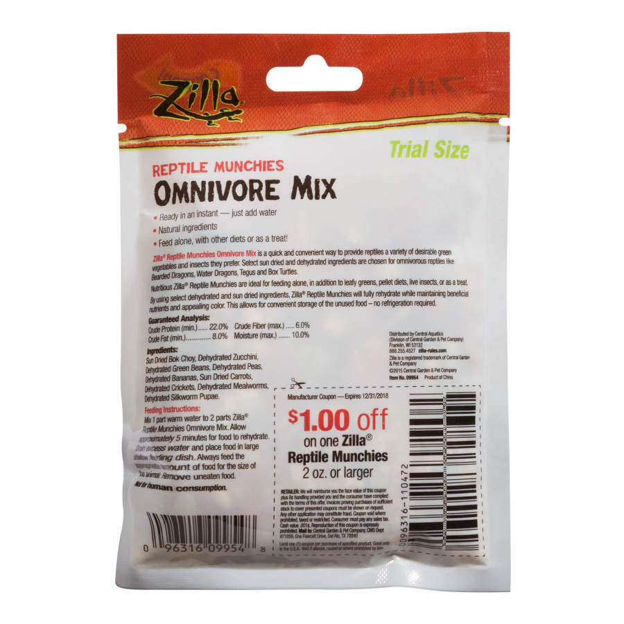 Zilla Reptile Munchies Omnivore Mix - 0.7 oz