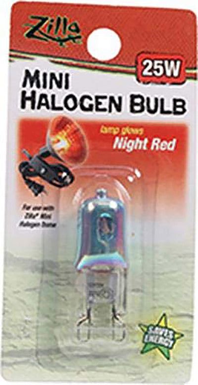 Zilla Mini Halogen Bulb Night, Red, 25W