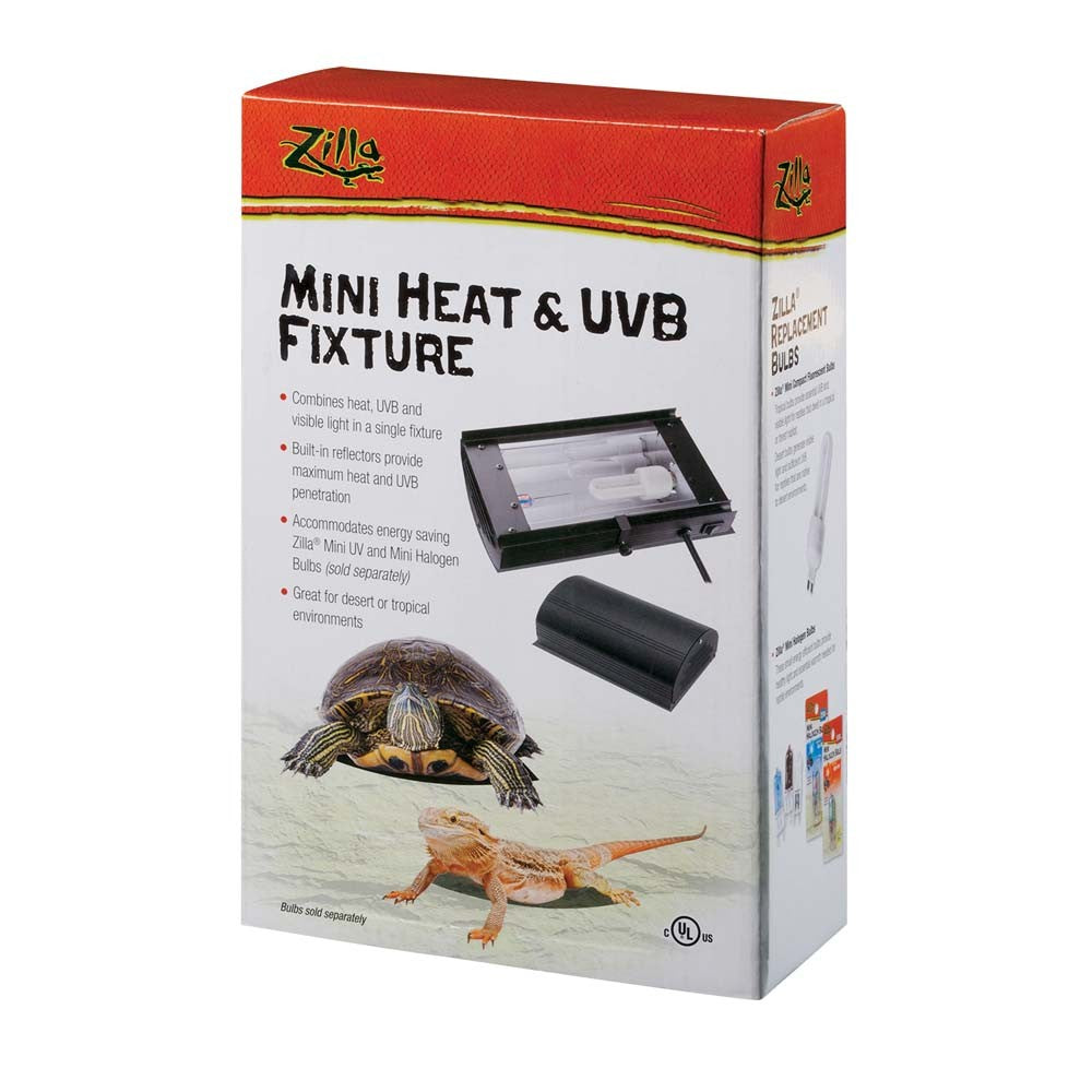 Zilla Mini Heat & UVB Fixture - 3-in-1 Compact Terrarium Light Fixture