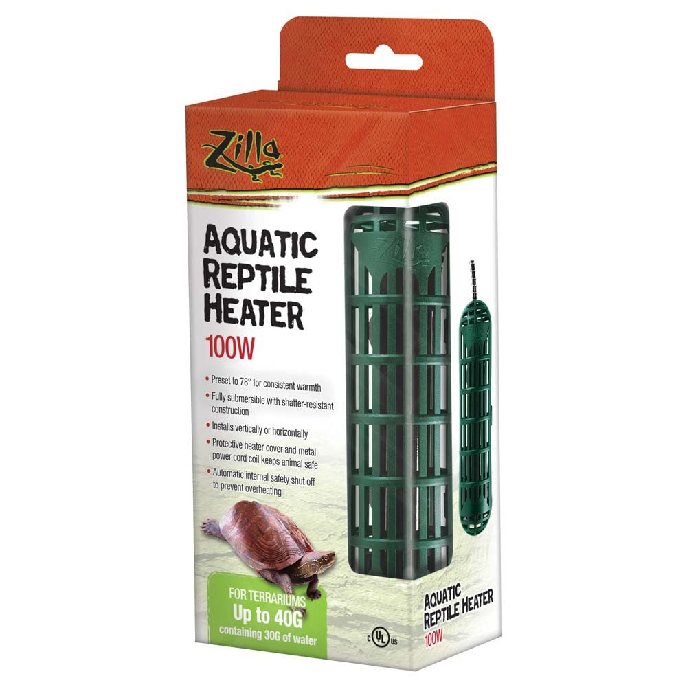 Zilla Aquatic Reptile Submersible Heater 100W for Turtle Terrariums, up to 40 Gallon