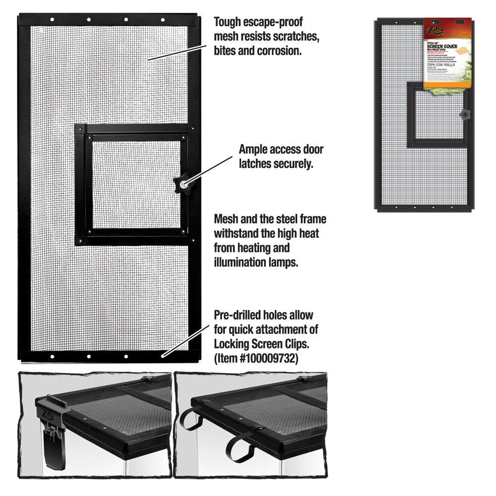 Zilla Fresh Air Screen Cover with Hinged Door 20 x 10 in