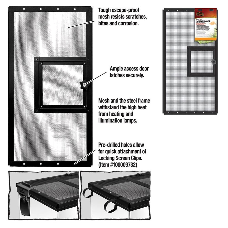 Zilla Fresh Air Screen Cover With Hinged Door 24X12