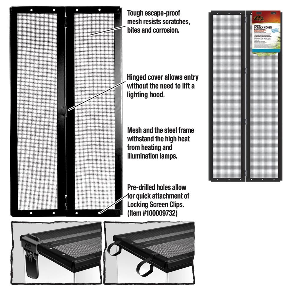 Zilla Fresh Air Screen Cover with Center Hinge 30 x 12 in