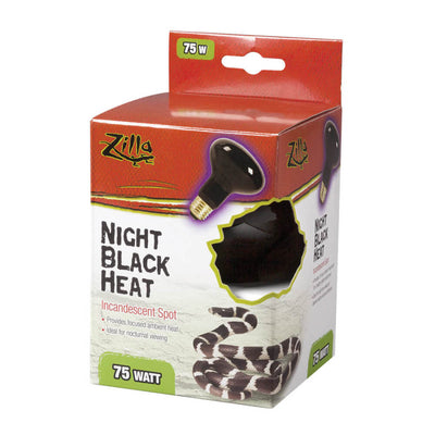 Zilla Incandescent Spot Bulb Night, Black, 75W