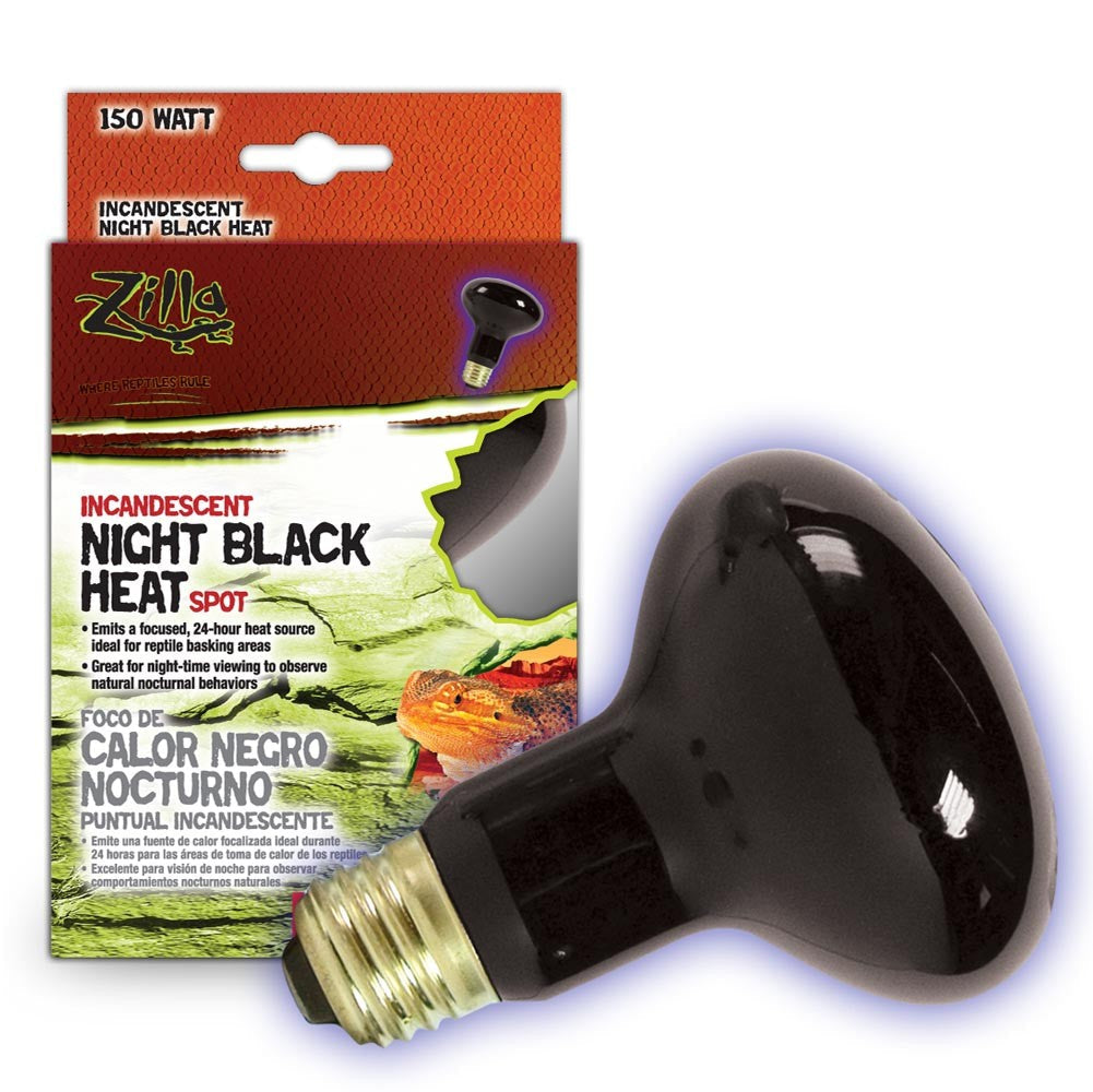 Zilla Incandescent Spot Bulb Night Black 150W - Reptile Basking Heat Lamp