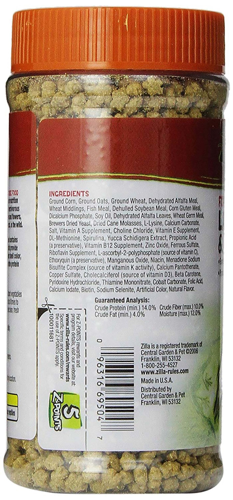 Zilla Land Turtle and Tortoise Extruded Food Pellets - 6.5 oz