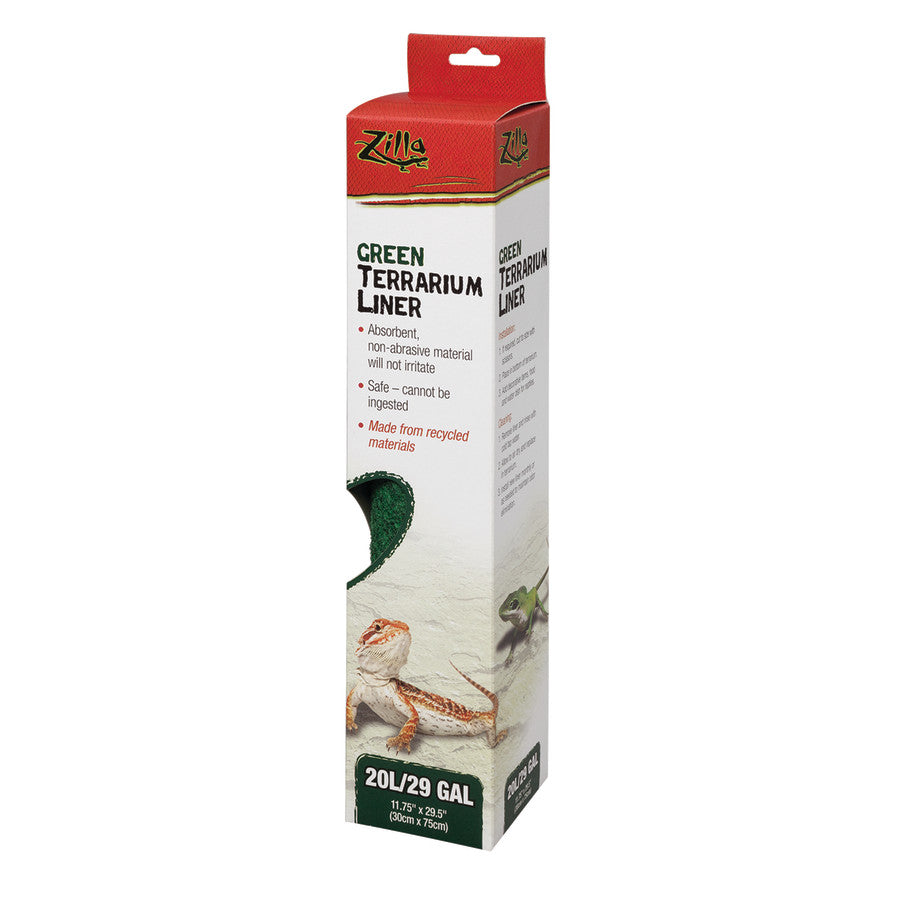 Zilla Reptile Terrarium Liner, Green, 20 L/29/37 gal