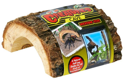 Zoo Med Creatures Cave Half Log, Brown, Medium