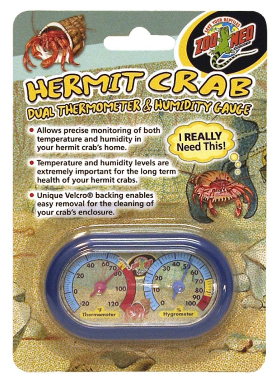 Zoo Med Hermit Crab Dual Thermometer Humidity Gauge Assorted