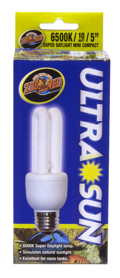 Zoo Med Ultra Sun Super Daylight Mini Compact Fluorescent Lamp, White