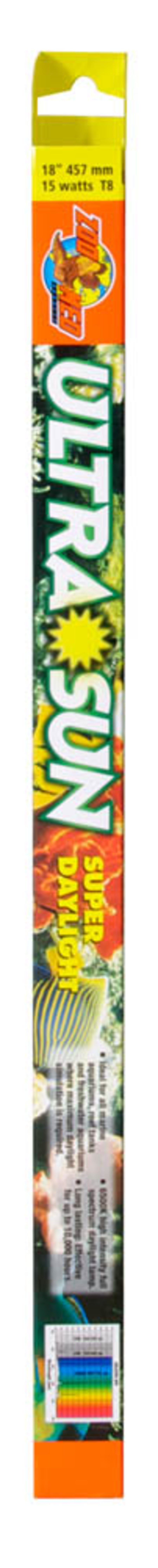 Zoo Med Ultra Sun Trichromatic Super Daylight T8 Lamp White, 1ea/18 in